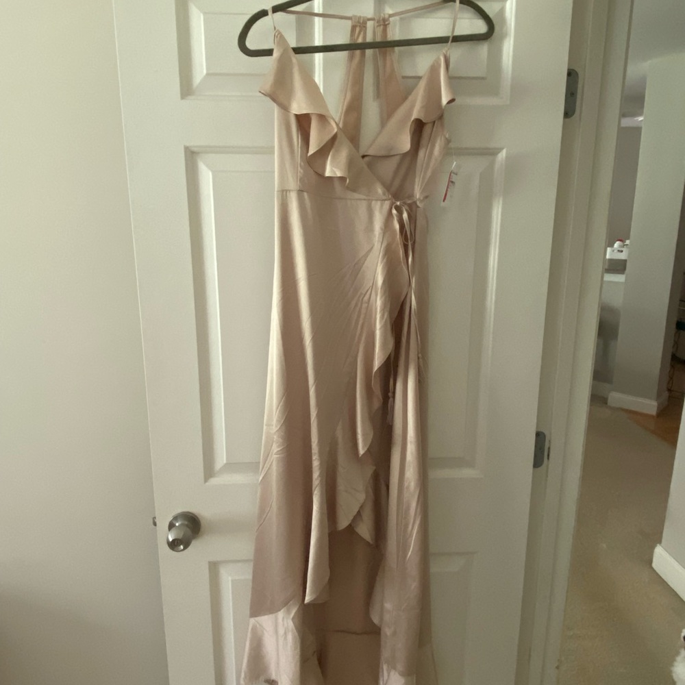 Never worn. Champagne silk dress. Size M